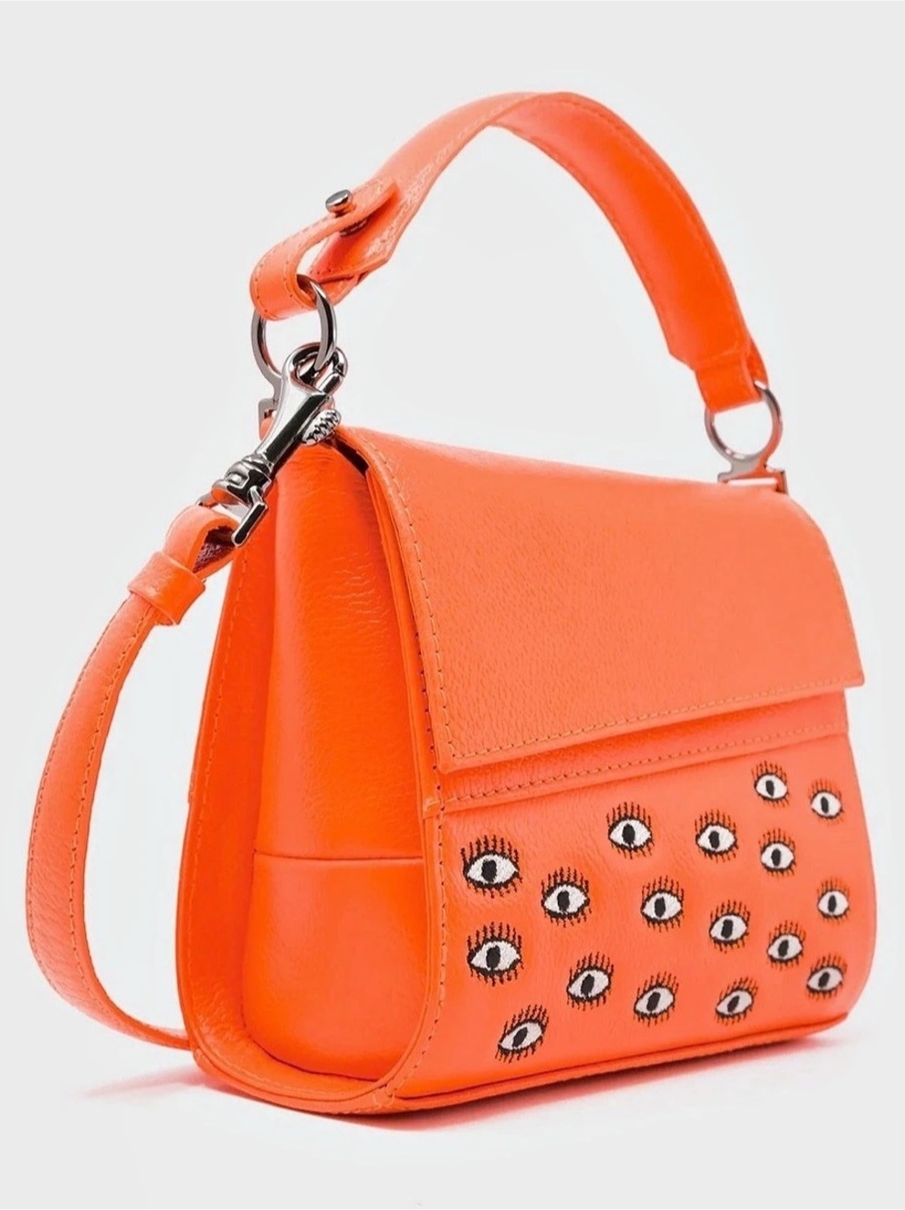 Min & Mon Anastasio Mini Eye Embroidery Orange Shoulder Bag